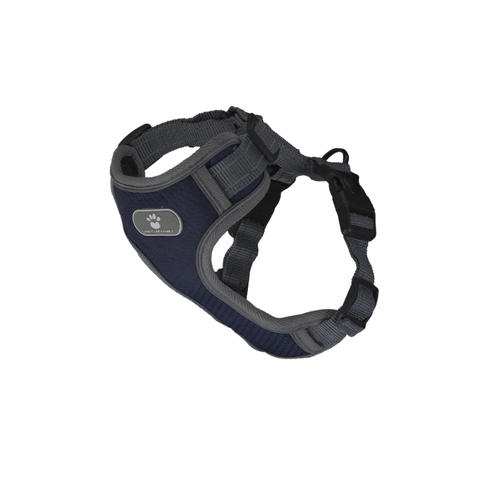 Шлея анатомічна світловідбивна AnimAll HL-8005-2 для собак, колір темно-синій, S 28-48 см